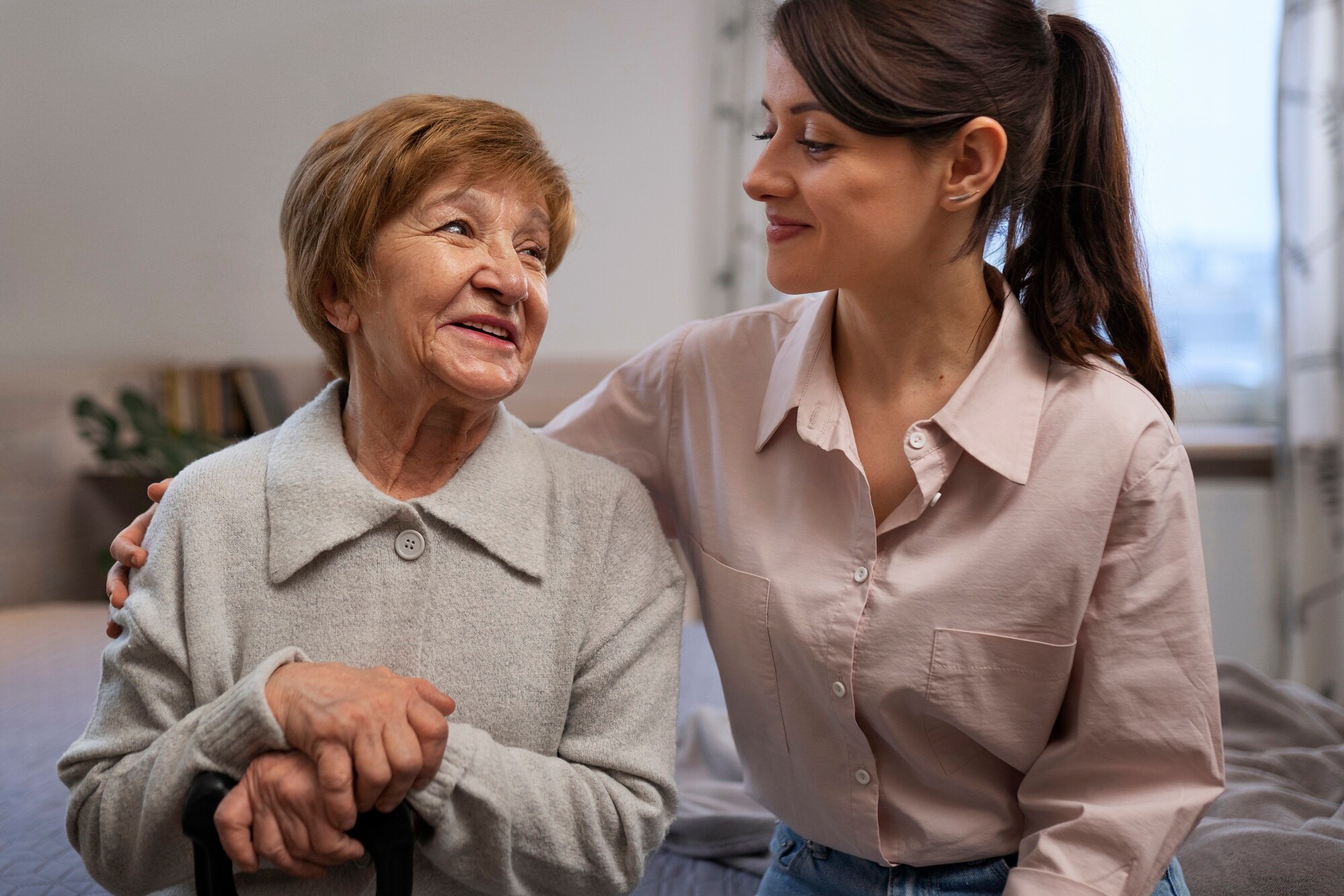 Happy elderly couple outdoors