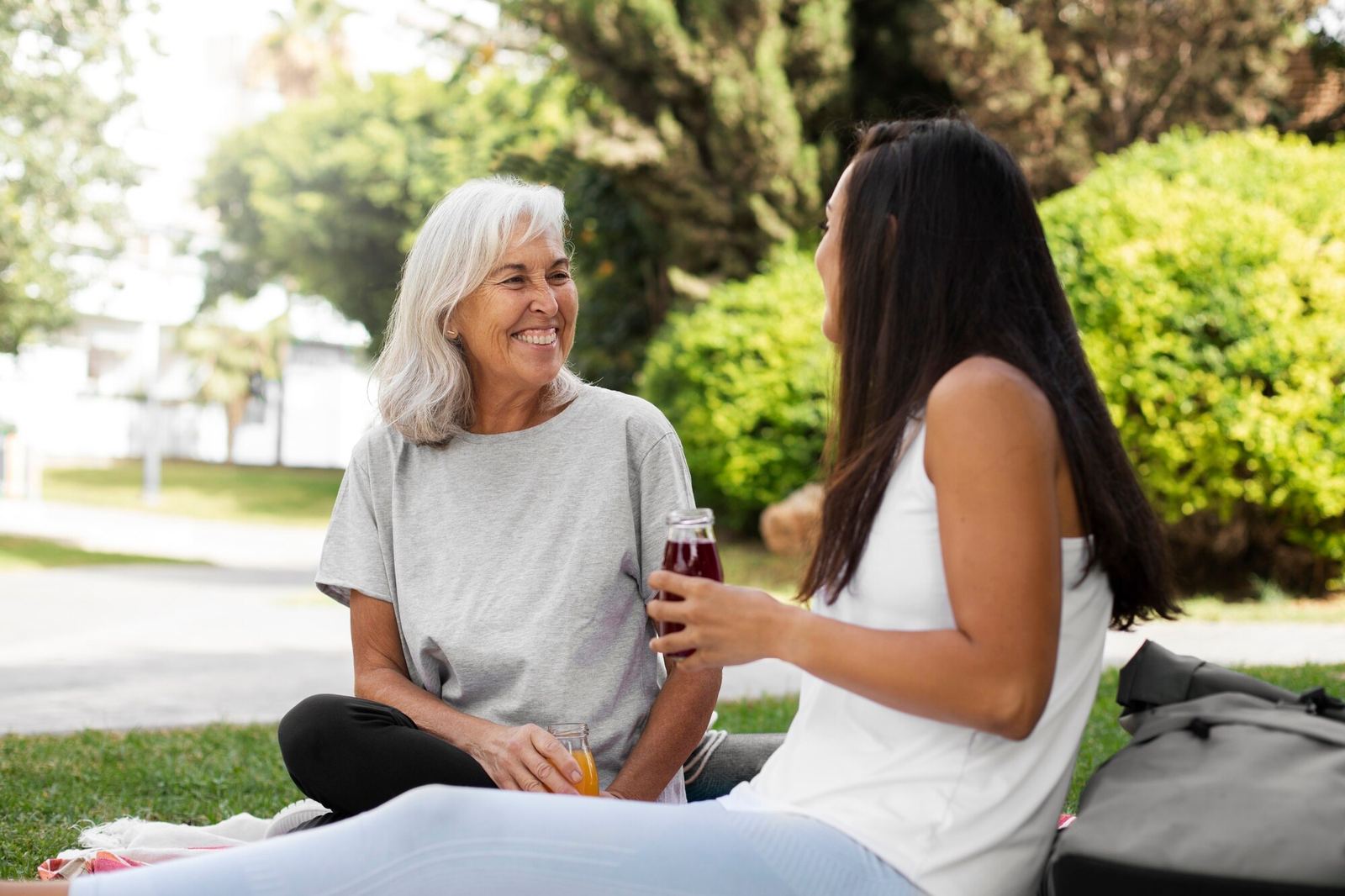Older adult enjoying a conversation with a companion care provider in Wisconsin