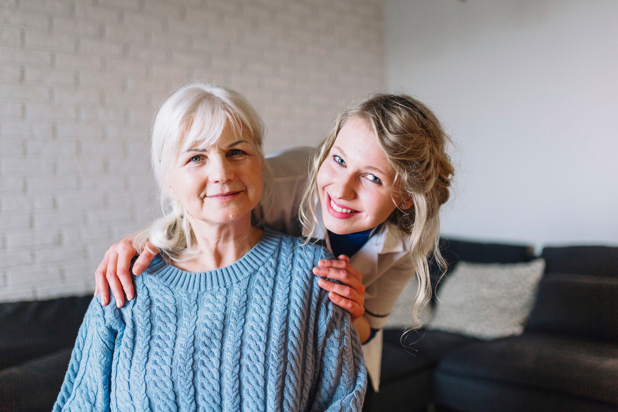 Personal care worker with elderly client